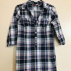 Women white, blue, red checkered size 2 dress